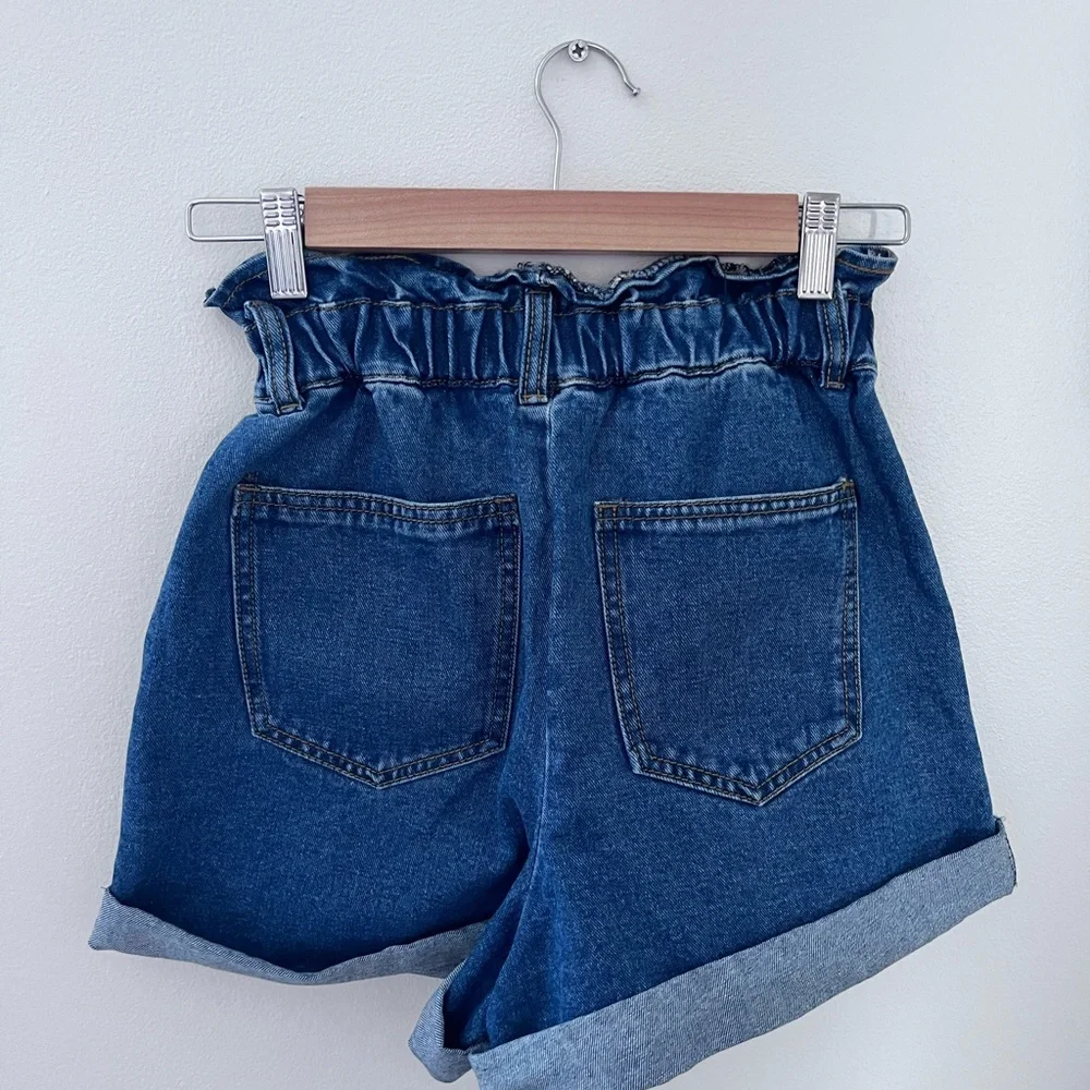 Forever 21 High Waist Blue Denim Shorts - Picture 4 of 5